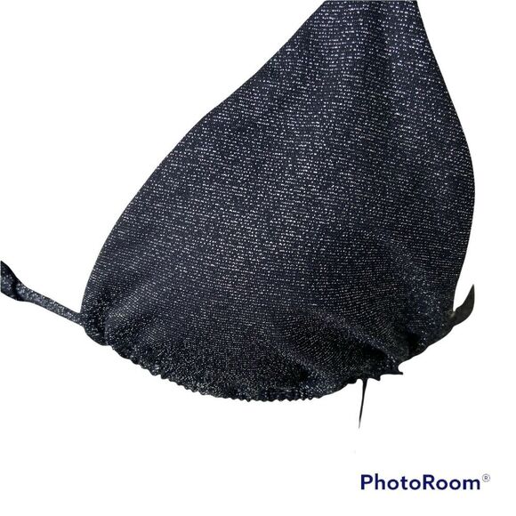 Onia Avery Bikini Top Black Metallic Size Medium - Picture 2 of 11